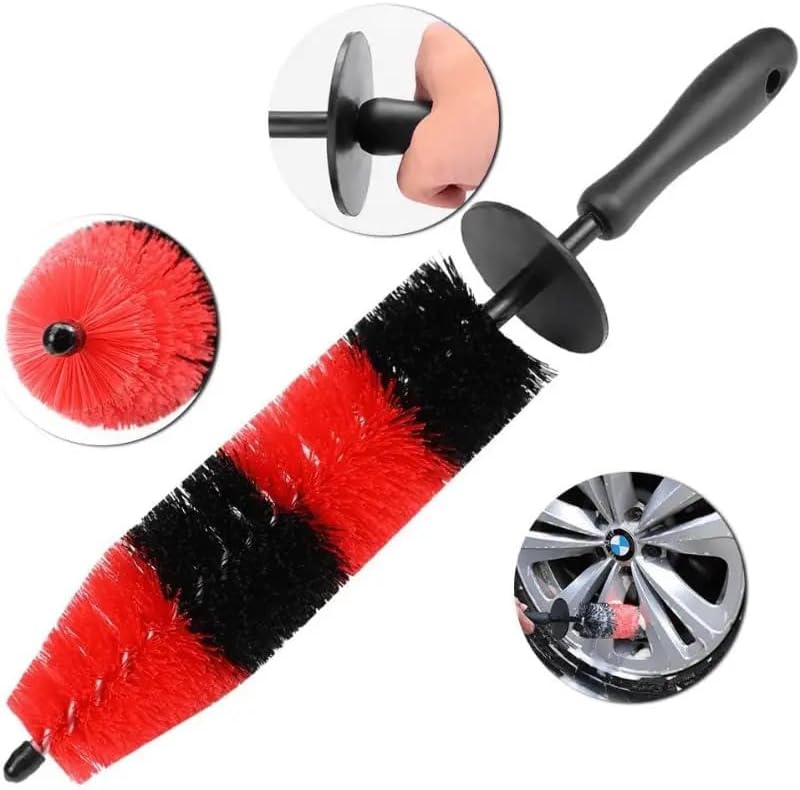 SWAMINE Wheel Rim Brush, Soft Bristle Long Master Car Wheel Brush Rim Tire Detailing Brush Car Washing Brush for Wheels Rims Exhaust Tips Vehicle Engine Motorcycles,No Scratches - Image 1