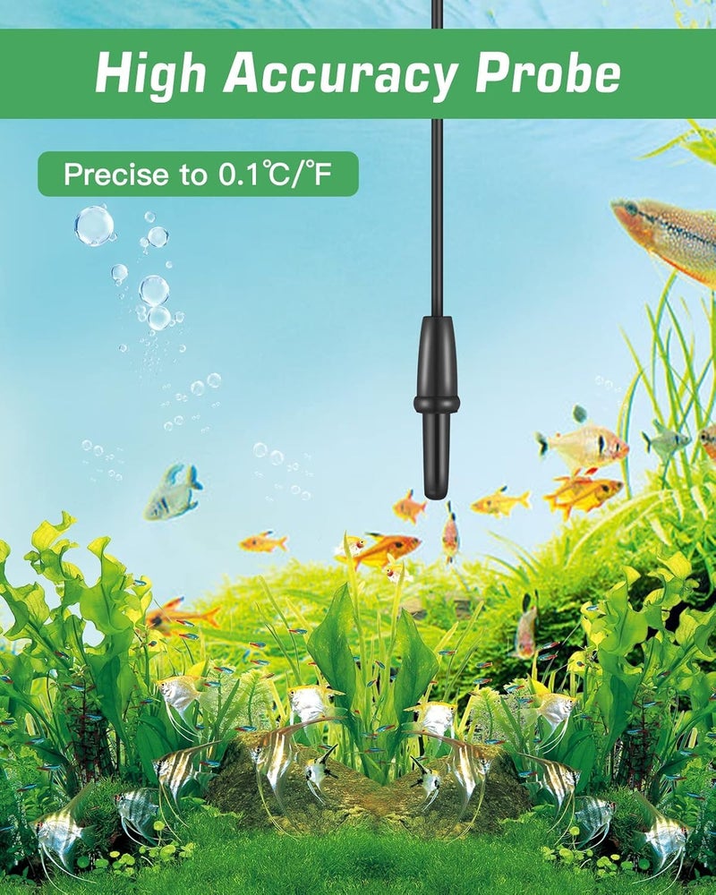 Zacro Glass LCD Digital Aquarium Thermometer Fish Tank Water Terrarium Temperature for All Life Stages - Image 3