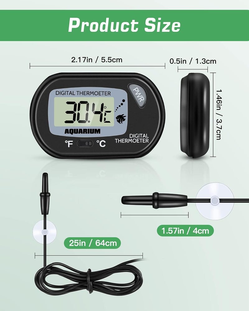 Zacro Glass LCD Digital Aquarium Thermometer Fish Tank Water Terrarium Temperature for All Life Stages - Image 4