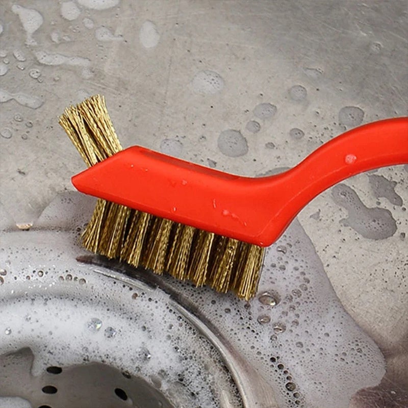 Wire Cleaning Brush Stainless Steel/Brass/Nylon Bristles Brush Polishing Rust Remover Kitchen Stove Sink Scrubbing Cleaning Tool - Image 3