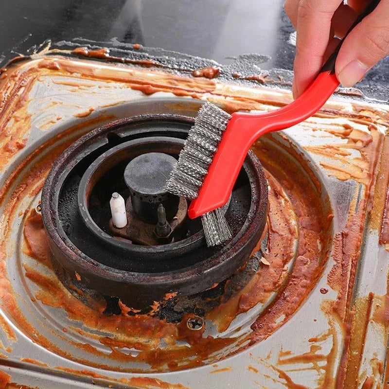 Wire Cleaning Brush Stainless Steel/Brass/Nylon Bristles Brush Polishing Rust Remover Kitchen Stove Sink Scrubbing Cleaning Tool - Image 2