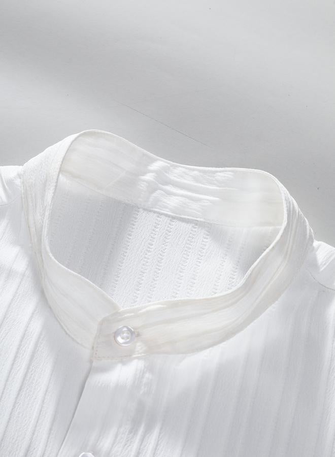 Take Two Men Textured Stand Collar Casual Shirt - Image 3