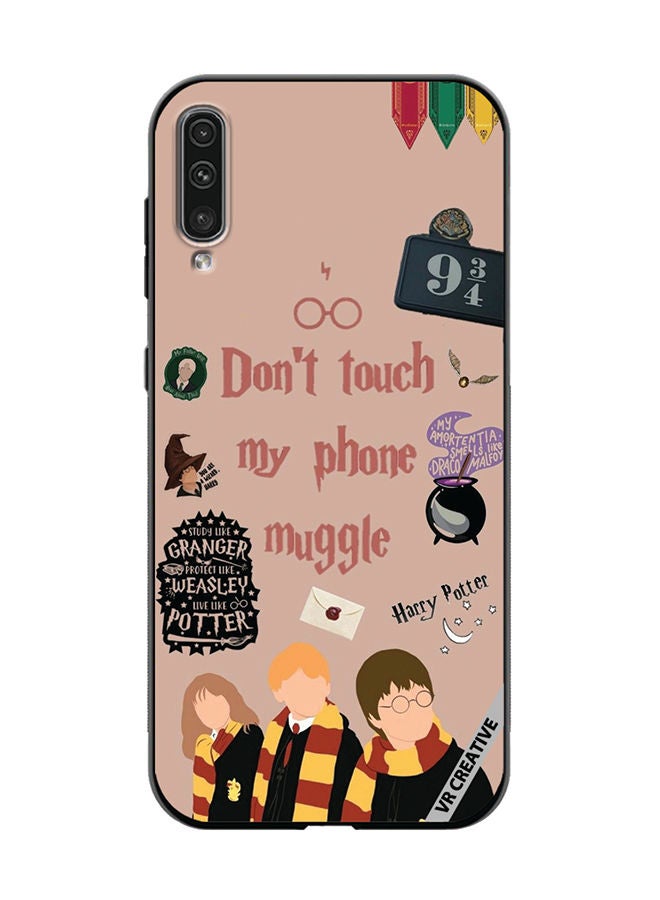 VR CREATIVE Protective Case Cover For Samsung Galaxy A50/A50s Don't Touch My Phone Muggle Design Multicolour - Image 1