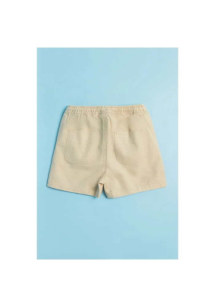 أر أند بي Solid Shorts with Drawstring Waist