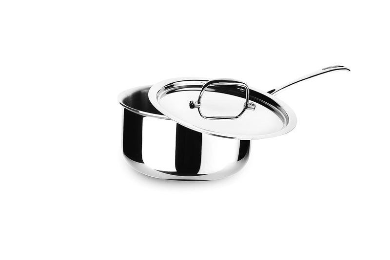 Crystal TriPro Triply Stainless Steel Saucepan with Lid 20 cm Induction Bottom Silver CTPSP004 - Image 2
