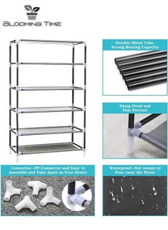 BLOOMING TIME 10-Layer Non-Woven Shoe Rack, Dustproof, Large Capacity, Easy To Install, Coffee Color  - Image 2