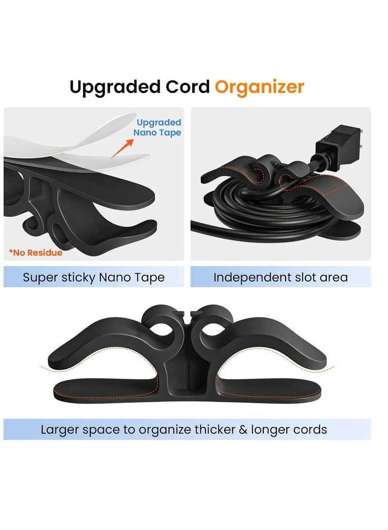 منظم أسلاك للأجهزة، لفافات أسلاك للأسلاك الكهربائية، عبوة من قطعتين (أبيض + أسود) ولفافة لأجهزة المطبخ، متوافق مع الخلاط، وماكينة صنع القهوة، والخلاط، ومقلاة الهواء، ومنظم أسلاك أجهزة المطبخ - Image 4