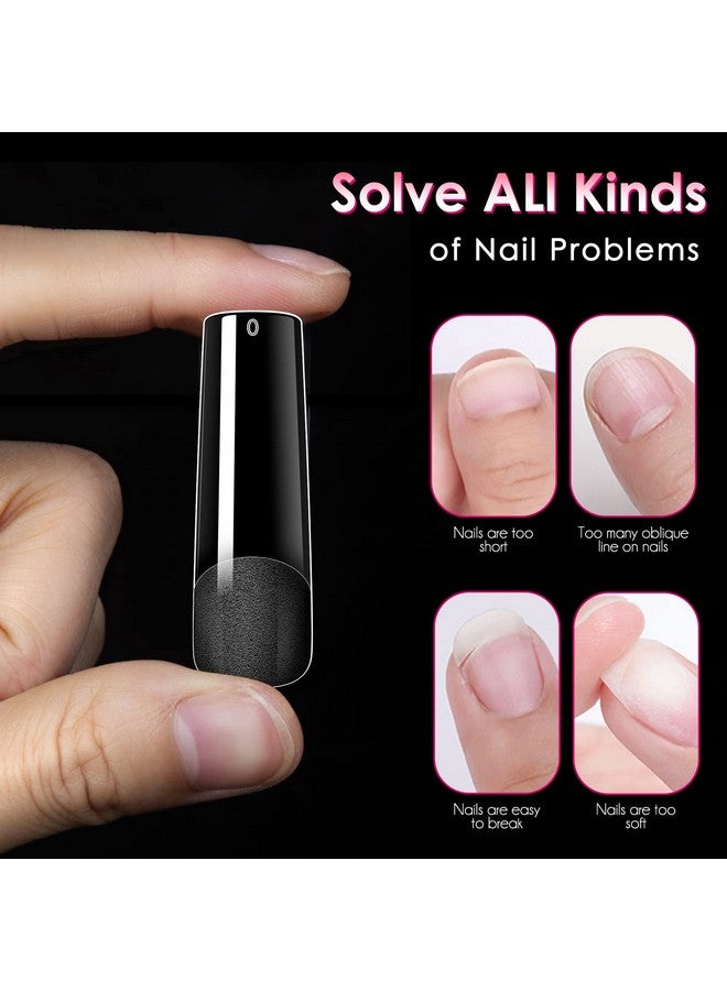 Ranrose Long Straight Nails Tips,240PCS Full Cover Soft Gel Nail Tips for Acrylic Nails Professional 12 Size Pre-shaped XXL Straight Shape False Nail Half Matte Fake Nail for Press On Nail Extensions - Image 5