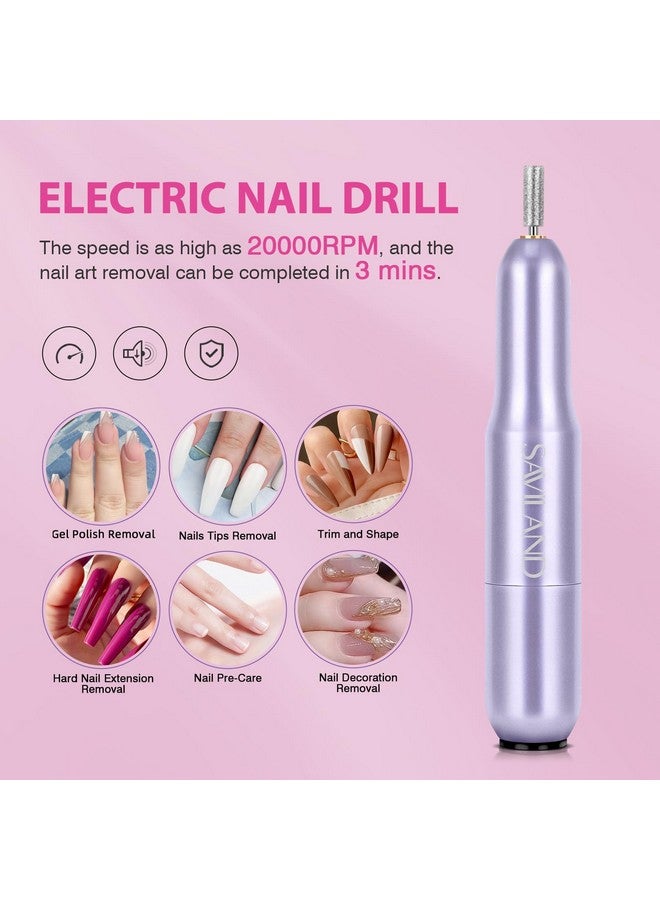 SAVILAND Almond Gel X Nail Kit - Nail Drill Kit U V Lamp for Nail 500PCS Nail Tips and Glue Gel Kit Easy Use Manicure Tool for Nail Design at Home Nail Kit with Everything DIY & Salon Gift for Women - Image 3