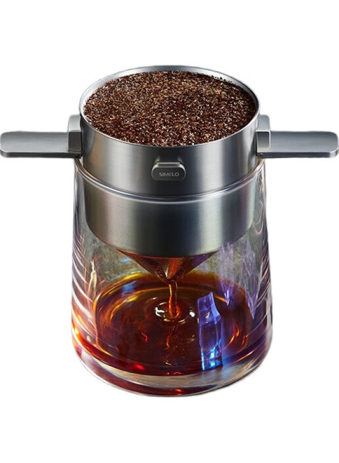 Simelo Coffee Filter, Double-Layer 304 Stainless Steel Coffee Filter Cup, Pour-Over Coffee Filter, Foldable - Image 1