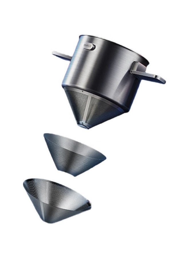 Simelo Coffee Filter, Double-Layer 304 Stainless Steel Coffee Filter Cup, Pour-Over Coffee Filter, Foldable - Image 2