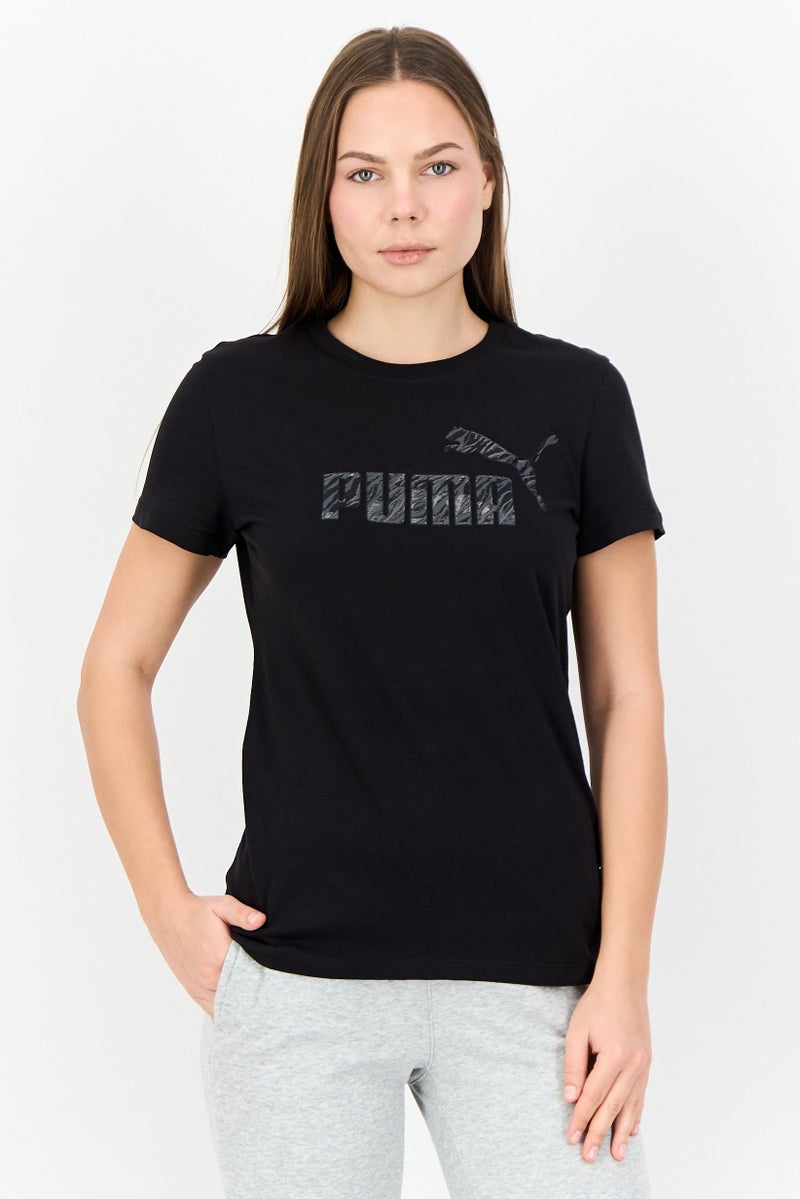 PUMA Women Sportswear Fit Short Sleeve Training T-Shirt, Black - Image 1