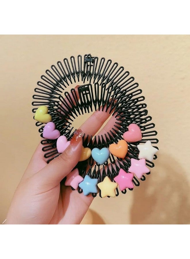 ZAVVU KRIZOUS ZAVVU & KRIZOUS Cute Cartoon Children's Hair Accessories hair comb, Flexible Circle Comb, Non Slip Tooth Hairband, Hair Band, Zig Zag Flexible Plastic Circle Cartoon Comb, Pack Of 3 - Multi Design. - Image 3