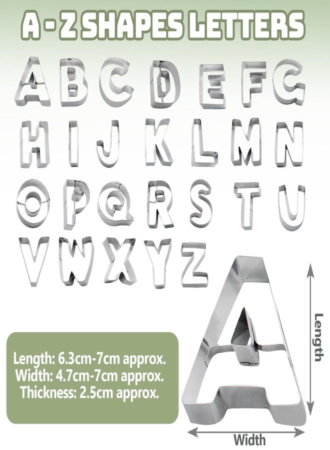 Luomorgo 26PCS Stainless Steel Alphabet Cookie Cutters Set (2.5-3 Inch Large Letters) - Heavy Duty Metal A-Z Baking Tools for Fondant, Biscuit, Dough - Birthday, Wedding, Party Decorations - Image 2