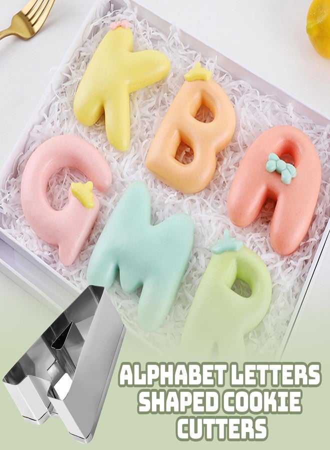 Luomorgo 26PCS Stainless Steel Alphabet Cookie Cutters Set (2.5-3 Inch Large Letters) - Heavy Duty Metal A-Z Baking Tools for Fondant, Biscuit, Dough - Birthday, Wedding, Party Decorations - Image 5