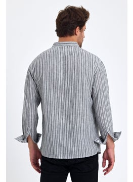 Cool Tarz Cool Style Men's Mandarin Collar Linen Blend Regular Fit Shirt  - Image 5