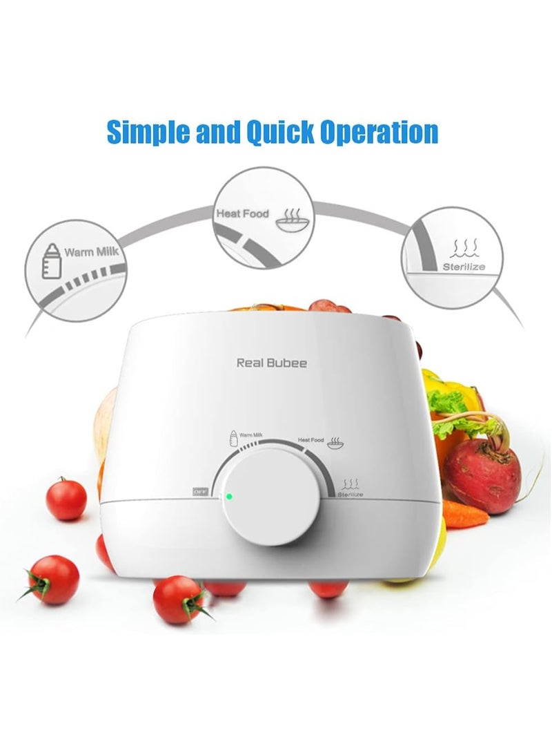 Real Bubee Baby Bottle Warmer & Sterilizer Combo Gently warms milk and baby food evenly while preserving nutrients. Dual-bottle capacity saves time, and built-in sterilization ensures safe, hygienic feeding for busy parents every day. - Image 3