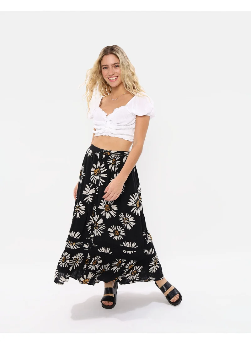 امريكان ايجل AE Button Front Midi Skirt
