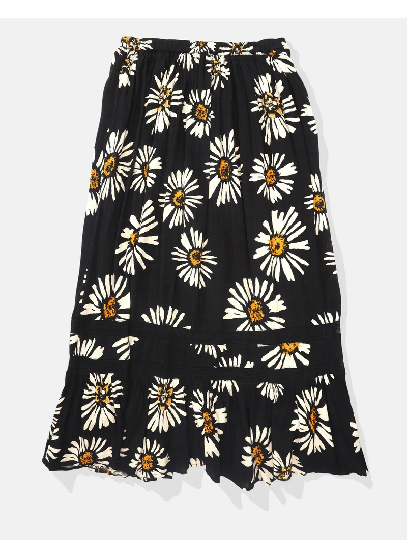 امريكان ايجل AE Button Front Midi Skirt