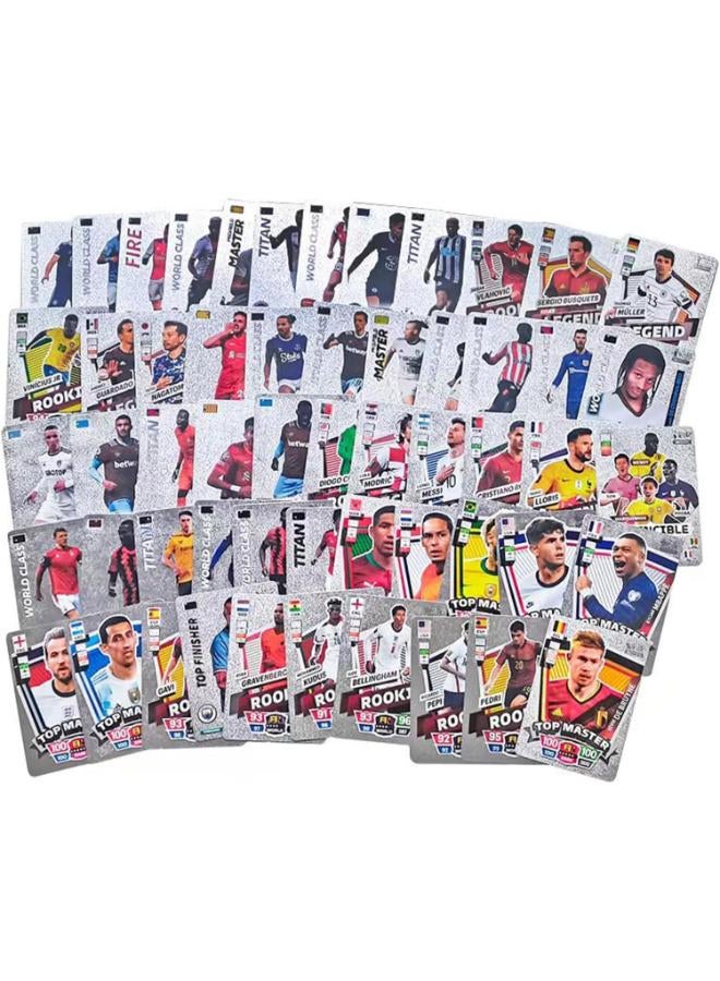Pack of 55 UEFA Champions League Ball Football Cards, World Cup Football Star Card, Football Trading Cards, Football Star Trading Card, for Children, Teenagers and Adults, Fans (Silver) - Image 3
