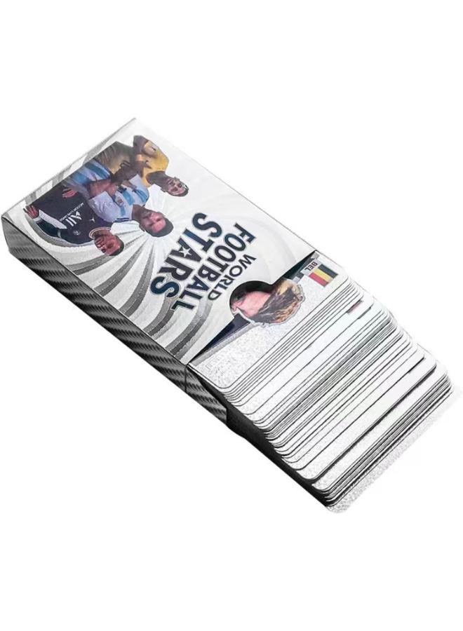 Pack of 55 UEFA Champions League Ball Football Cards, World Cup Football Star Card, Football Trading Cards, Football Star Trading Card, for Children, Teenagers and Adults, Fans (Silver) - Image 2