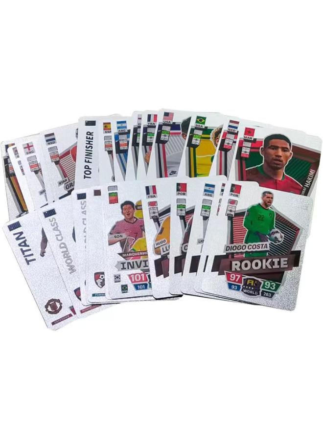 Pack of 55 UEFA Champions League Ball Football Cards, World Cup Football Star Card, Football Trading Cards, Football Star Trading Card, for Children, Teenagers and Adults, Fans (Silver) - Image 1