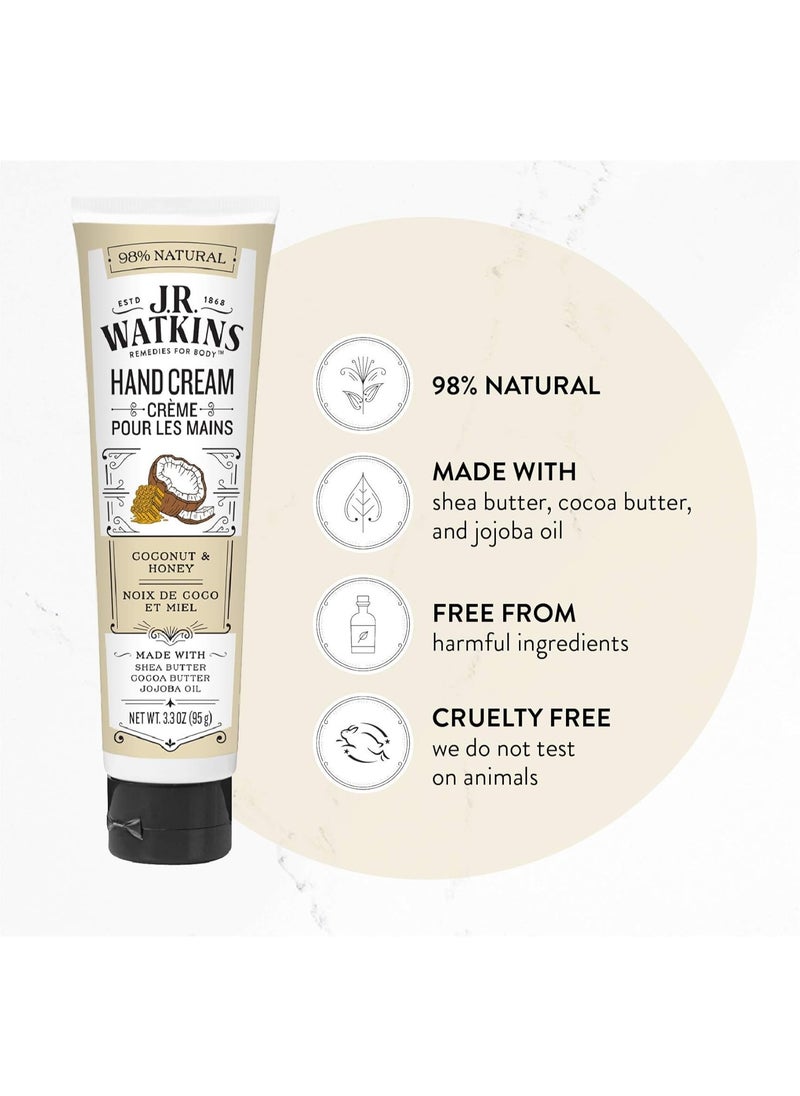 J.R.WATKINS J.R. Watkins Hand Cream, Coconut, 3.3 Ounce (Pack of 4)  - Image 3