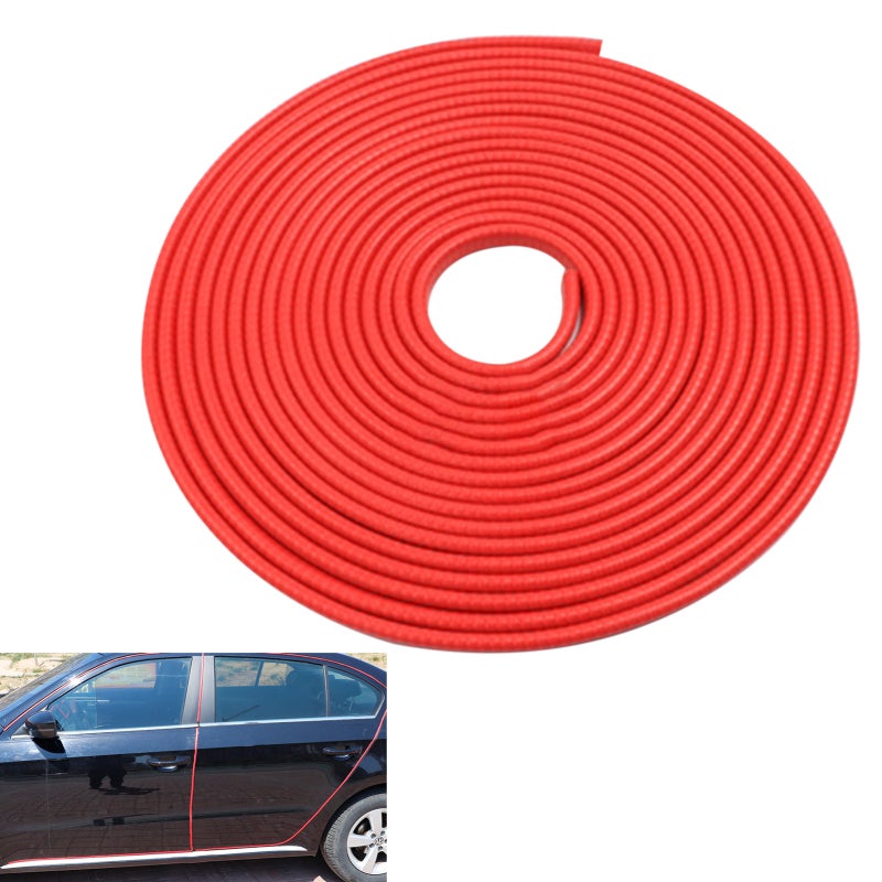 Car Door Edge Protector: Red U-shaped Channel Design - Flexible Trimmable Auto Door Trim for Vehicle Door Edge Protection & Family Safety - Image 1