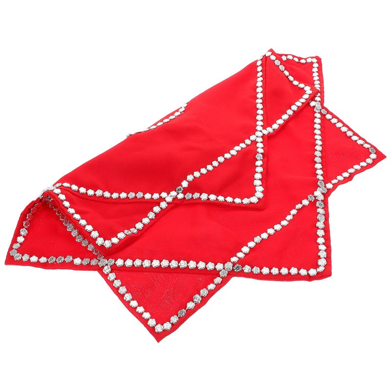 Red Silk Dance Handkerchief Octagonal Scarf for Adults Yangko Performance Prop - Image 2