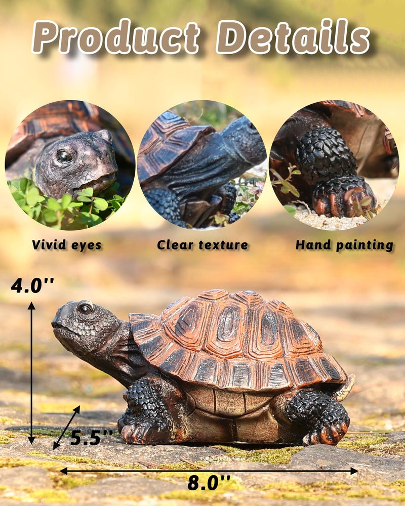 Sdeetesamjun Turtle Statue, Resin Garden Sculpture Indoor/Outdoor Yard Lawn Ornament,Home Decor (Medium) - Image 3