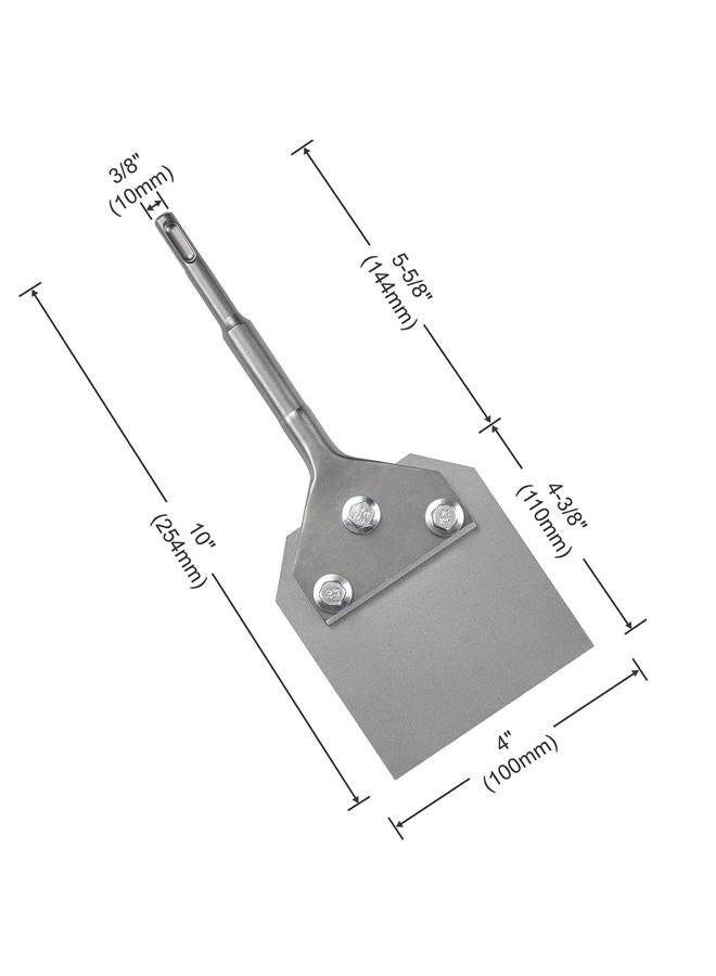 SPKLINE 4 Inch Wide SDS-Plus Floor Scraper Tile & Thinset Scaling Chisel SDS-Plus Shank 4" x 10" Thinset Scraper Adhesives Remover Wall Scraper Works with SDS-Plus Rotary Hammers and Chipping Hammer Drills - Image 2
