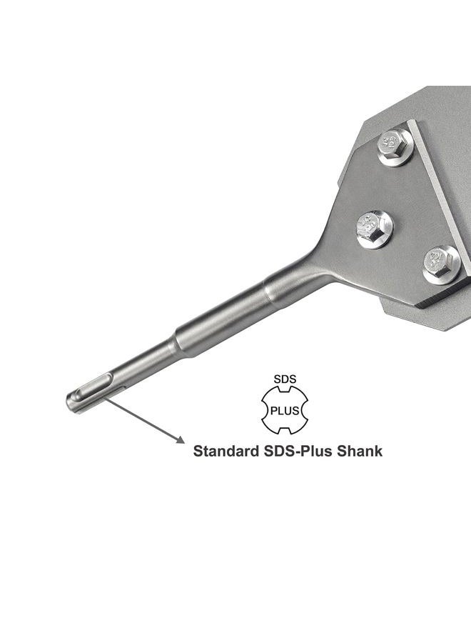 SPKLINE 4 Inch Wide SDS-Plus Floor Scraper Tile & Thinset Scaling Chisel SDS-Plus Shank 4" x 10" Thinset Scraper Adhesives Remover Wall Scraper Works with SDS-Plus Rotary Hammers and Chipping Hammer Drills - Image 3