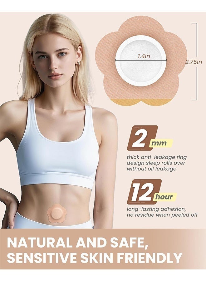50 PCS Massage Oils, Disposable Castor Oil Patches, Disposable Organic Cotton Self-Adhesive Pads for Belly Button, Anti Leakage Design - Image 2
