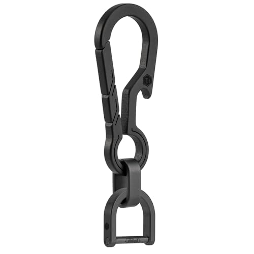 KeyUnity KM15BK Titanium EDC Bottle Opener Keychain Clip with D Ring, Quick Release Carabiner Key Ring Holder for Men - Image 1