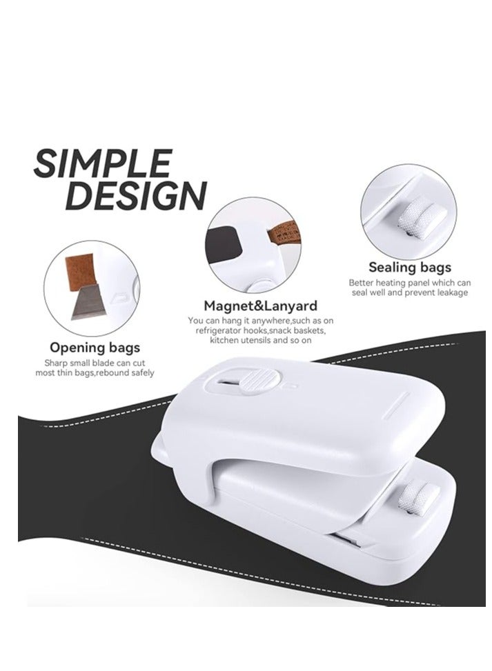 Mini Bag Sealer, Handheld Heat Vacuum Sealer, 2 in 1 Heat Sealer and Cutter with Lanyard, Portable Bag Resealer Machine for Plastic Bags Food Storage Snacks Freshness  - Image 2