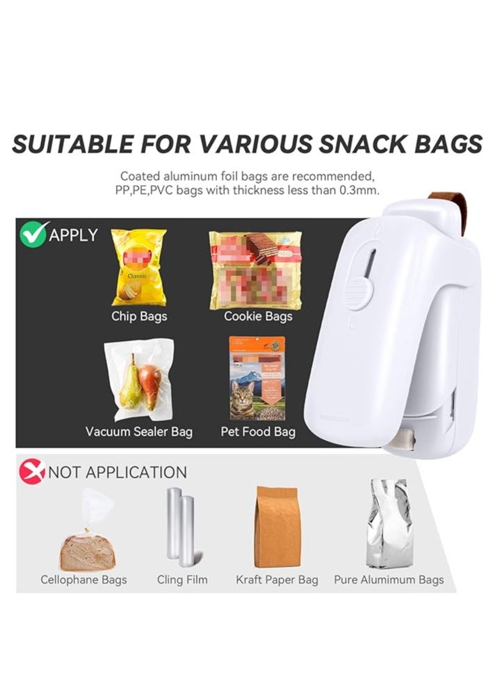 Mini Bag Sealer, Handheld Heat Vacuum Sealer, 2 in 1 Heat Sealer and Cutter with Lanyard, Portable Bag Resealer Machine for Plastic Bags Food Storage Snacks Freshness  - Image 5
