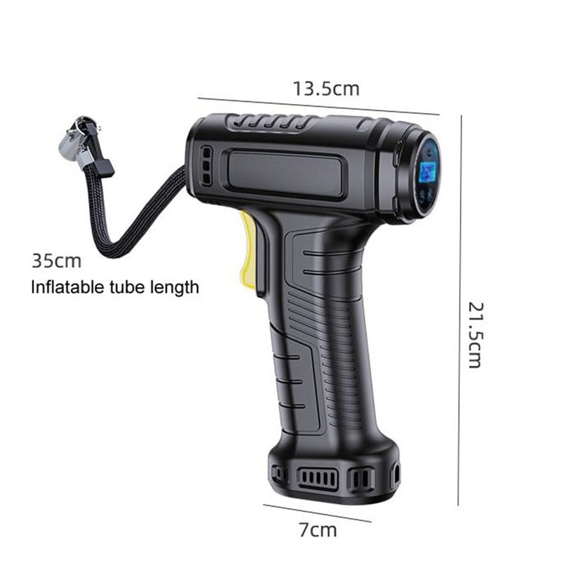 Air compressor tire inflator, 12V portable electric vehicle charging pump with pointer gauge, LED light, and nozzle air needle, suitable for cars, motorcycles, bicycle balls, and inflatable toys - Image 3
