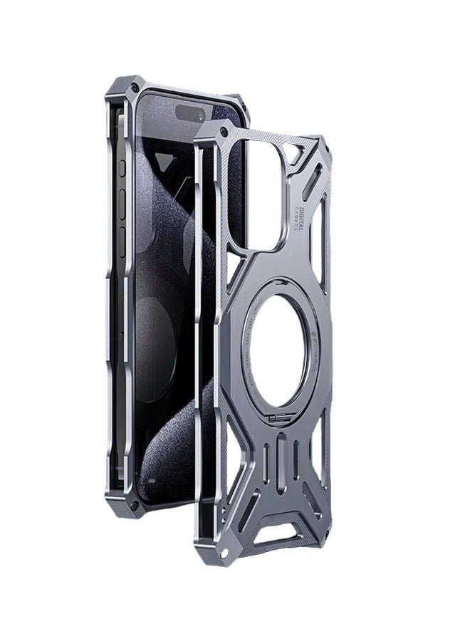 general For iPhone 16ProMax 16Pro 16 phone case aluminum alloy magnetic bezel-less bracket heat dissipation phone case