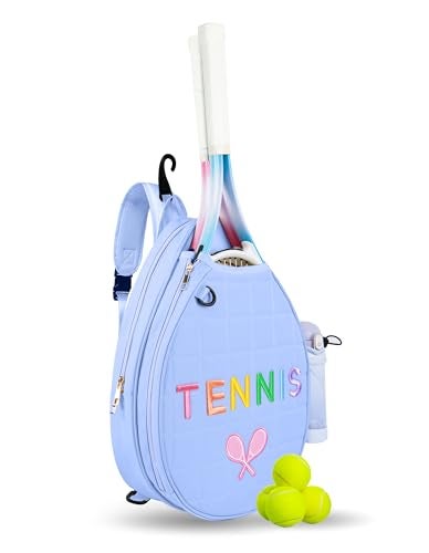 NZNDB Tennis Bags for Women Girl, Tennis Sling Crossbody Backpack, Water Resistant Tennis Bag for Pickleball, Tennis, Racketball (Blue) - Image 1