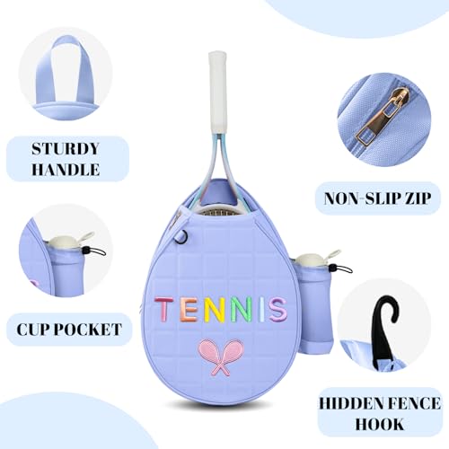 NZNDB Tennis Bags for Women Girl, Tennis Sling Crossbody Backpack, Water Resistant Tennis Bag for Pickleball, Tennis, Racketball (Blue) - Image 5