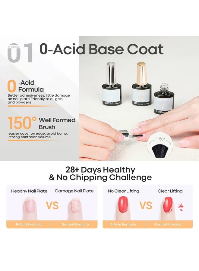 modelones Gel Top Coat Base Coat for Gel Nail Polish, 3 Pcs 10 ml No Wipe Matte & Shiny Top Coat, Long Lasting High Gloss and Matte Effects DIY at Home - Image 3