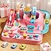 KIZONLY Car Race Track for Kids Ages 48 Kids Car Toys for 3 Year Old Boys Race Track for Toddlers 35 City Set with 3 Small Cars and Helicopter Educational Birthday Gifts Pink - Image 2