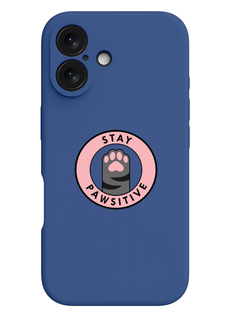 Theodor Protective Slim Fit Case Liquid Silicone Cover with Full Body Protection Anti-Scratch Shockproof Case For Apple iPhone 17 (Blue) Stay Pawsitive 1 - Image 1