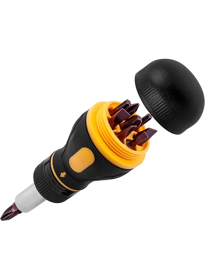 PROMASS promass 9 in 1 Ratchet Multi Screwdriver Tool All in One, Small Ratcheting Screwdriver with Phillips Torx Slotted Bits Stubby Multi-bit Screw Driver Repair Tool  - Image 1