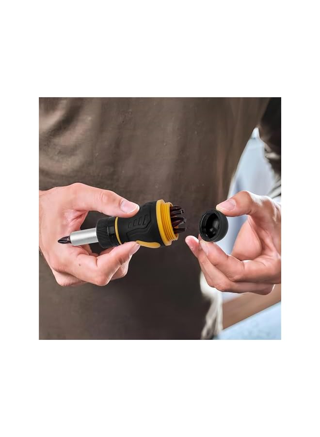 PROMASS promass 9 in 1 Ratchet Multi Screwdriver Tool All in One, Small Ratcheting Screwdriver with Phillips Torx Slotted Bits Stubby Multi-bit Screw Driver Repair Tool  - Image 3