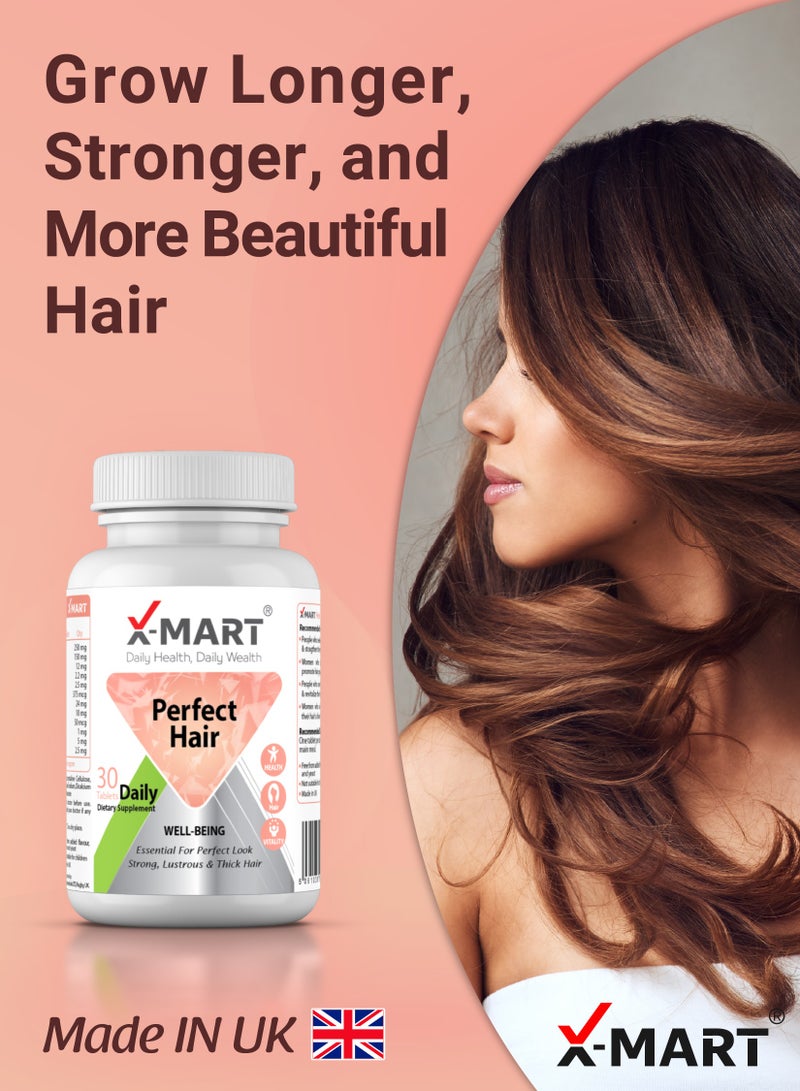 X-Mart Perfect Hair – Fast Hair Growth & Volume Formula with Biotin, Methionine & Zinc | Boosts Hair Length, Shine & Follicle Repair - Image 2