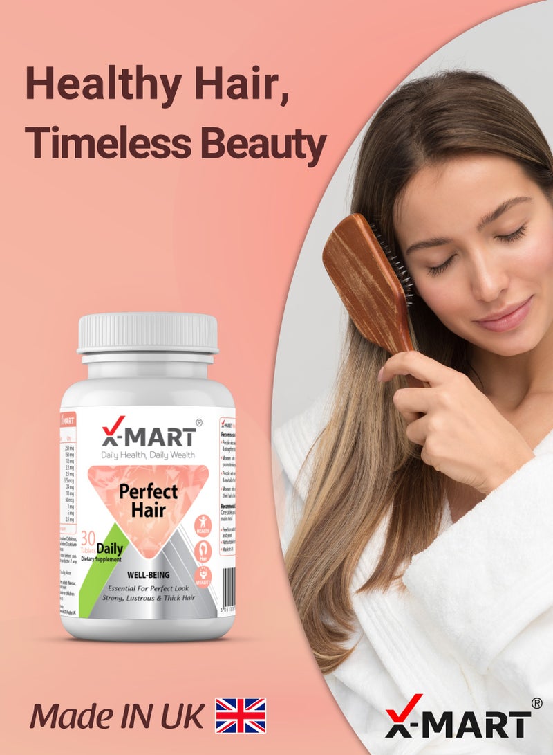 X-Mart Perfect Hair – Fast Hair Growth & Volume Formula with Biotin, Methionine & Zinc | Boosts Hair Length, Shine & Follicle Repair - Image 4