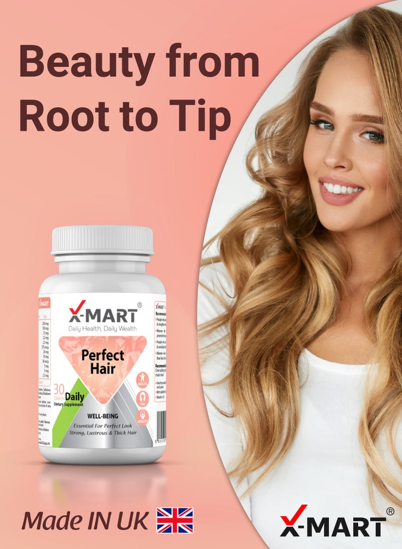 X-Mart Perfect Hair – Fast Hair Growth & Volume Formula with Biotin, Methionine & Zinc | Boosts Hair Length, Shine & Follicle Repair - Image 3