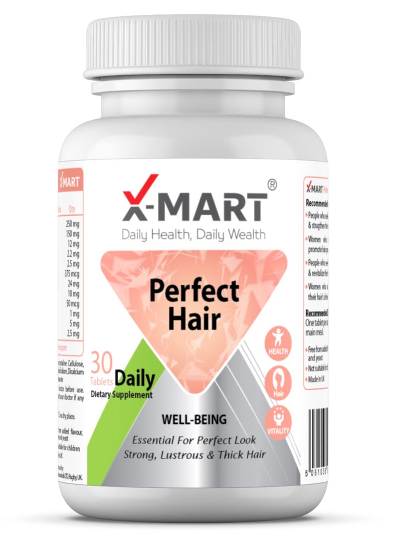 X-Mart Perfect Hair – Fast Hair Growth & Volume Formula with Biotin, Methionine & Zinc | Boosts Hair Length, Shine & Follicle Repair - Image 1