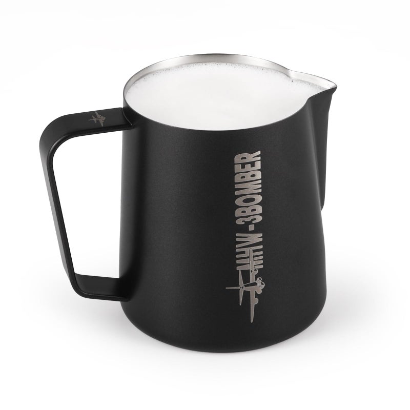 MHW-3BOMBER MHW3BOMBER Milk Frothing Pitcher 16oz450ml Milk Frother Cup for Barista SUS304 Stainless Steel Espresso Steaming Pitchers for MilkCoffeeLatte Art Matte Black P3025BOS